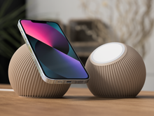 Afbeelding in Gallery-weergave laden, PureS Japandi β Ribbed MagSafe Phone Charger Stand